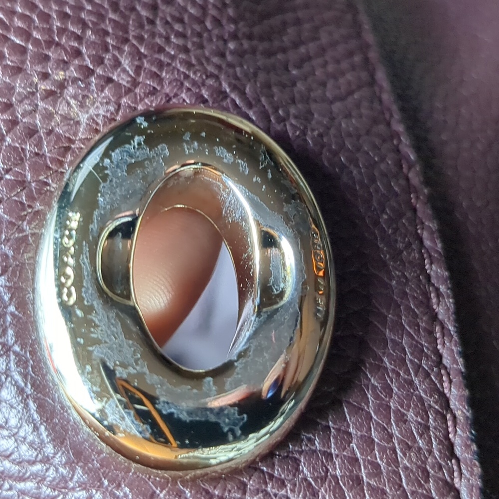 Coach Deep Burgundy Edie Leather Bag - Picture 8 of 16